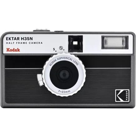 Kodak Ektar H35N half frame filmes fényképezőgép (csíkos fekete)