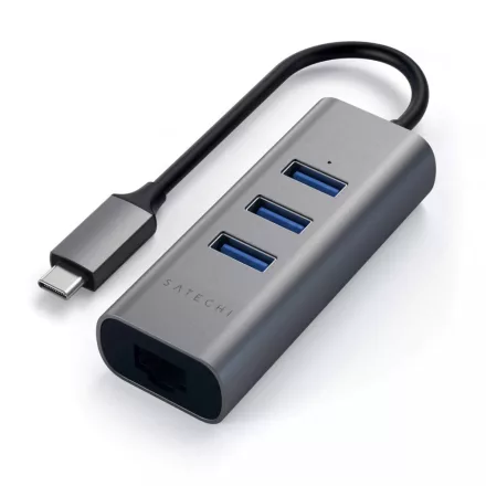 Satechi Aluminium Type-C Hub (3x USB 3.0,Ethernet) (asztroszürke)