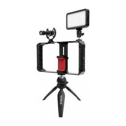 Synco Vlogger Kit 1 vlogging szett okostelefonokhoz, mikrofon, LED, mini állvány, mobiltelefon cage