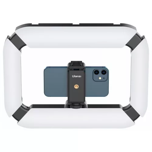   Ulanzi U200 vlogger rig, beépített LED világítással, telefon tartóval, 3 vakupapucs csatlakozóval (UL-2245)