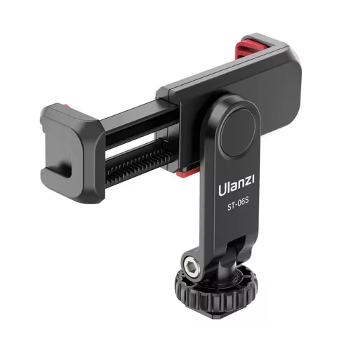   Ulanzi ST-06s telefon tartó adapter állványhoz, elforgatható, dönthető, vakupapucs adapterrel (fekete)
