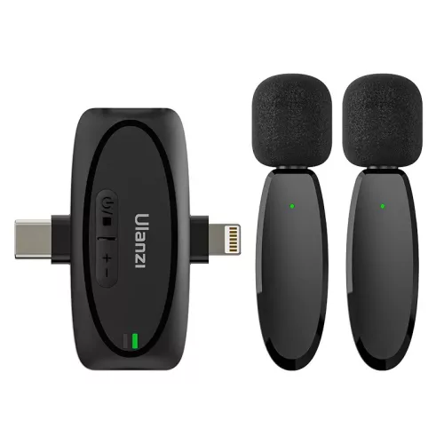   Ulanzi A020GBB1 V6 3-in-1, 2db vezeték nélküli lavalier mikrofon, lighting, usb-c, 3.5mm jack
