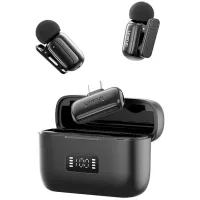   Ulanzi A200 mini vezeték nélküli mikrofon, 2 adó 1 vevő USB-C (fekete)