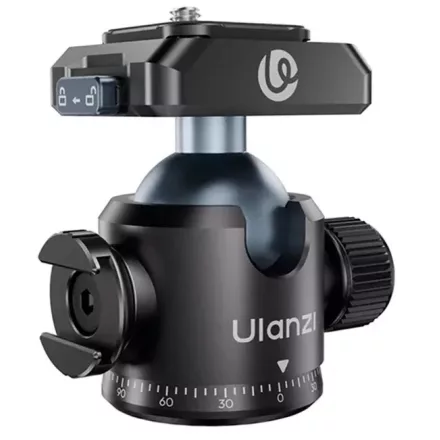 Ulanzi T100 Uka gömbfej, 6kg teherbírás, vakupapucs adapter, 3/8" és 1/4"