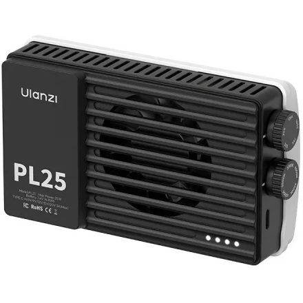 Ulanzi PL25 LED lámpa, 25W, 2700-6500K, 2000mAh, hűtő ventilátor