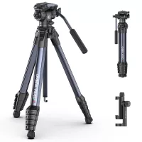   Ulanzi OMBRA II XINAG videó állvány, 157cm, fluid videófej, 3kg teherbírás, telefontartó adapter