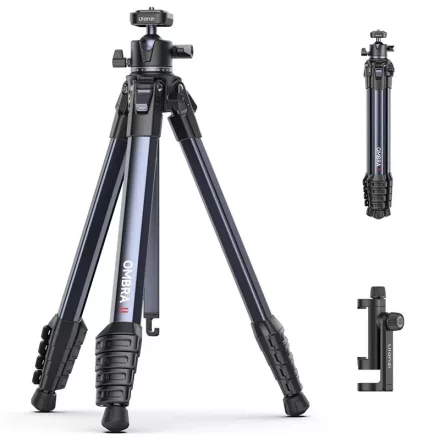 Ulanzi OMBRA II YING állvány, 156cm, 3kg teherbírás, Uka gyorscseretalp, telefontartó adapter