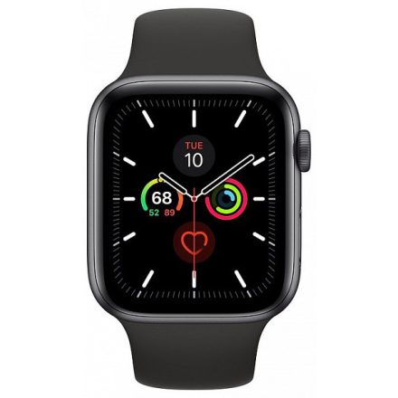 Apple Watch Series 5 44mm (asztroszürke alumíniumtok) (fekete sportszíj) (MWVF2)
