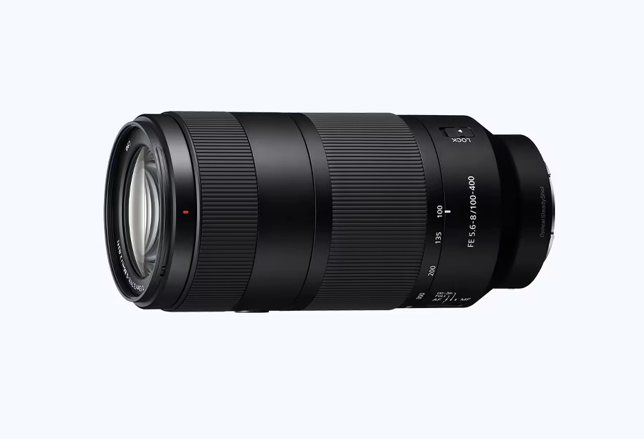Sony FE 100–400mm F5.6–8 OSS, full frame E-bajonettes telezoom objektív termékfotója