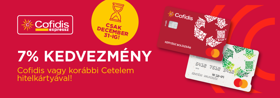 7% hitelkártya kedvezmény - December 31-ig. Ne maradj le róla!