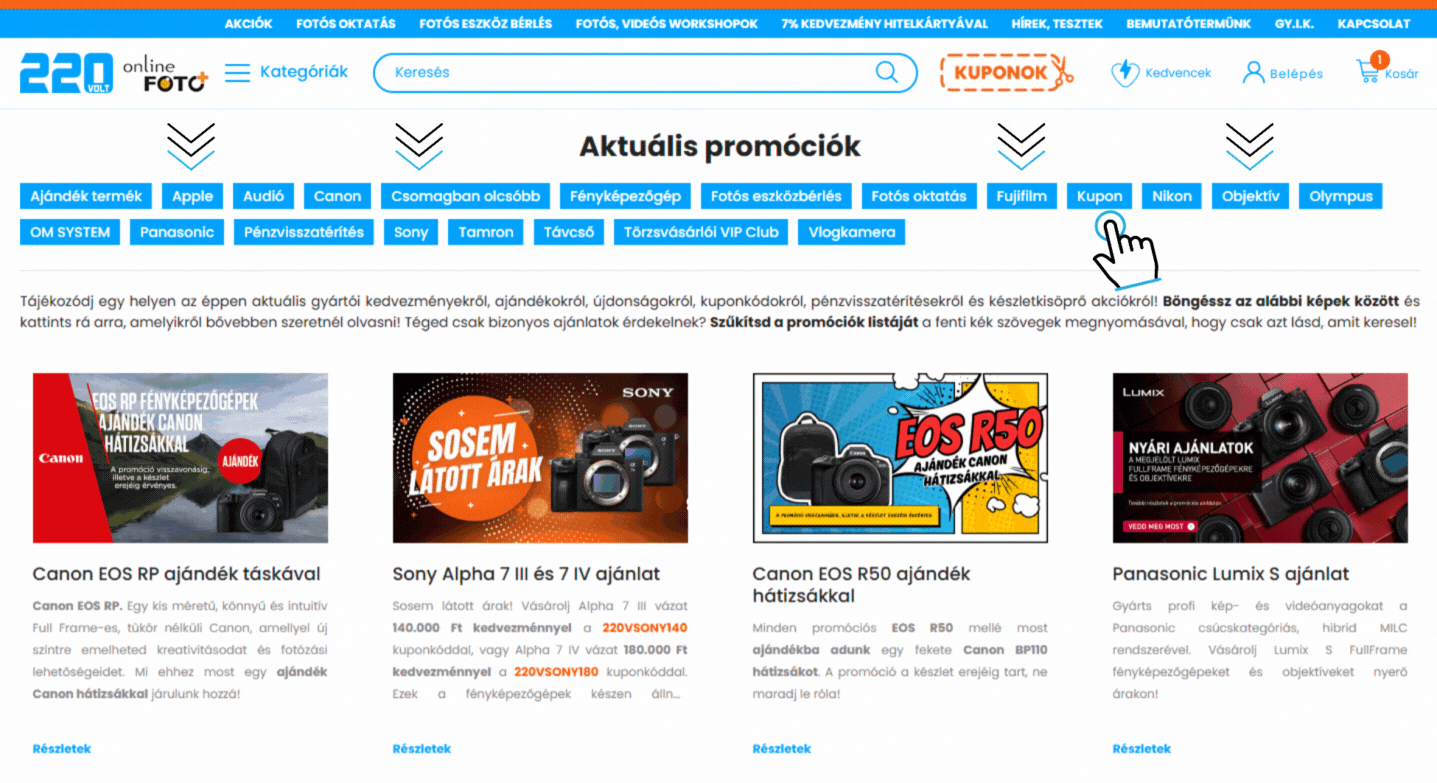 Kuponmező screenshot