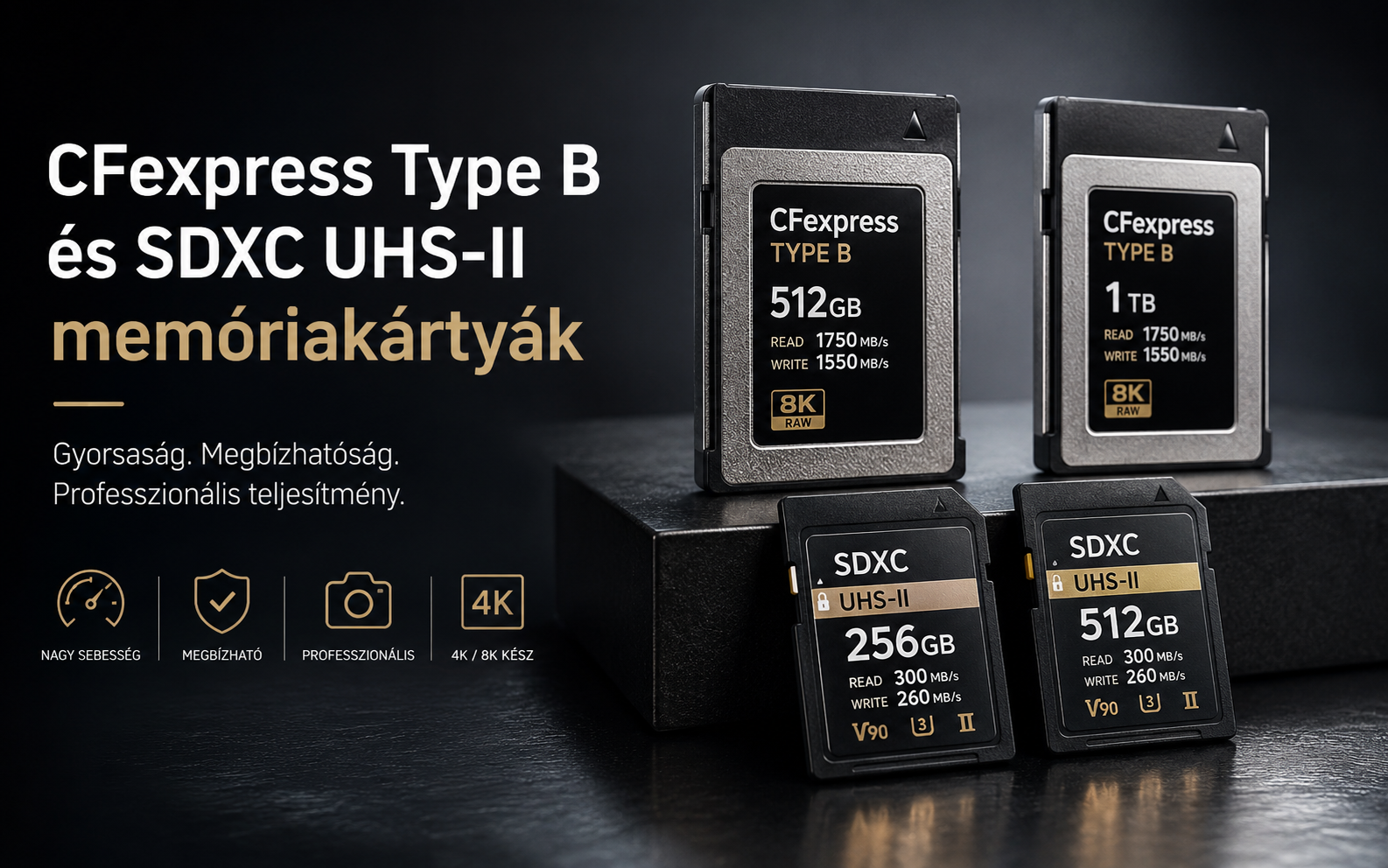 CFexpress és SD memóriakártyák nagy bitrátájú Canon EOS R6 V videózáshoz