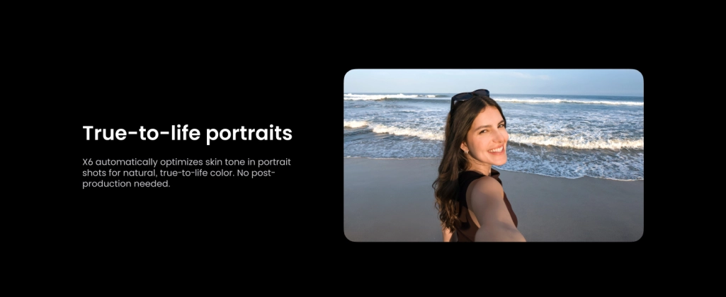 Insta360 X6 portréfelvétel bőrtónus-optimalizálással