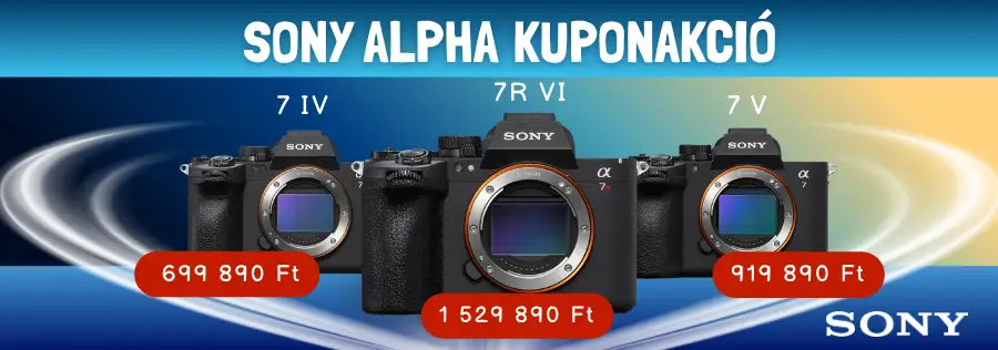 Sony Alpha kuponkedvezmények – akár 270.000 Ft árengedmény